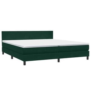 vidaXL Cama box spring con colch&oacute;n terciopelo verde oscuro 180x220 cm