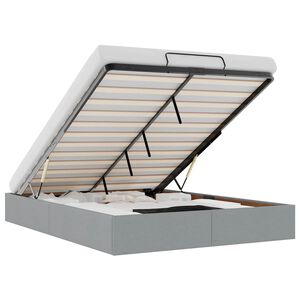 vidaXL Estructura cama otomana sin colch&oacute;n tela gris claro 140x190 cm