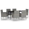 vidaXL Juego de comedor de jard&iacute;n 7 piezas gris antracita