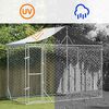 vidaXL Perrera exterior con toldo acero galvanizado plata 3x1,5x2,5 m