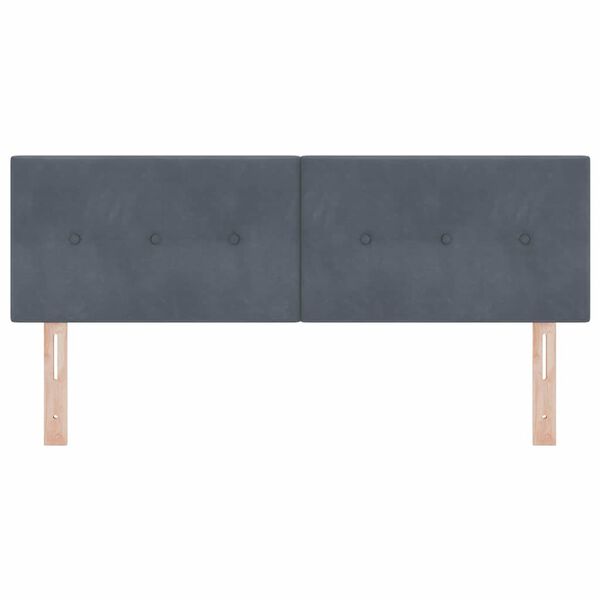vidaXL Cabecero con cabecera Gris oscuro 160 cm Cuero sintético