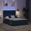 vidaXL Cama con almacenamiento y LED con LED Azul Oscuro 140 x 190 cm