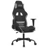 vidaXL Silla gaming con reposapi&eacute;s tela gris claro y negro