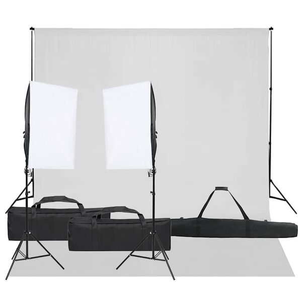 vidaXL Kit de estudio fotográfico con set de luces y fondo