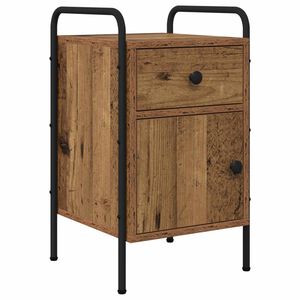 vidaXL Mesa de noche Madera envejecida 35 x 36,5 x 61 cm