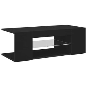 vidaXL Mueble de TV con luces LED negro 90x39x30 cm