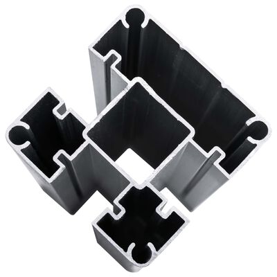 vidaXL Set de valla 6 cuadradas + 1 oblicua WPC gris 1138x186 cm