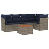 vidaXL Set de sof&aacute;s de jard&iacute;n 6 pzas con cojines rat&aacute;n sint&eacute;tico gris