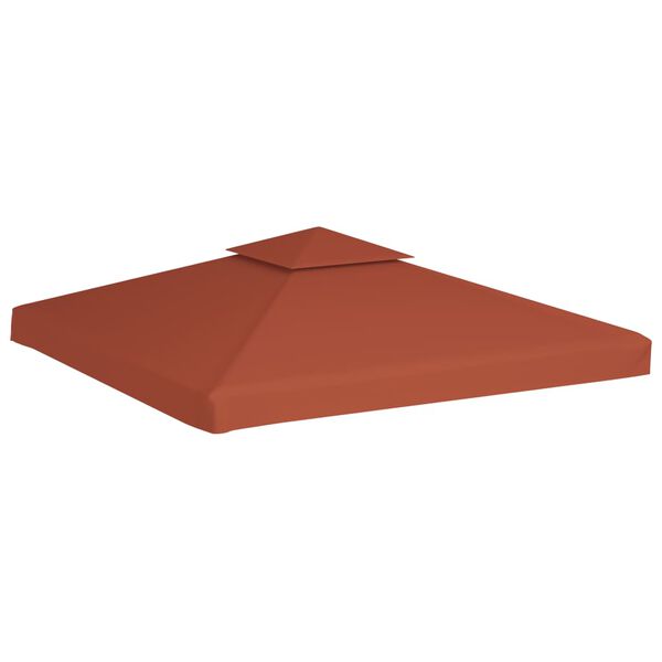 vidaXL Toldo de cenador 2 niveles terracota 310 g/m² 3x3 m