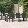 vidaXL Set de comedor de jard&iacute;n 9 pzas y cojines rat&aacute;n sint&eacute;tico negro