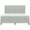 vidaXL Cama con Box Spring LED y Colch&oacute;n Gris Claro 180 x 200 cm