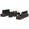 vidaXL Conjunto de sof&aacute;s de jard&iacute;n 9 uds. 8-N&uacute;mero de plazas Negro