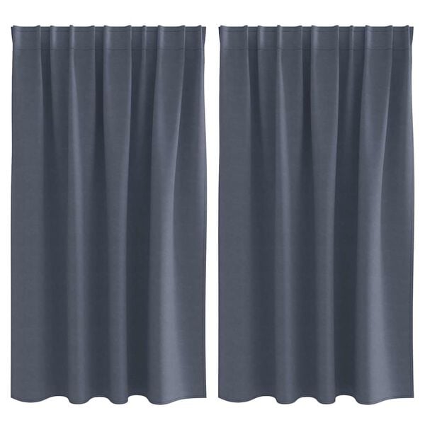 vidaXL Cortinas Opacas con Anillas 2 pcs Antracita 140 x 140 cm