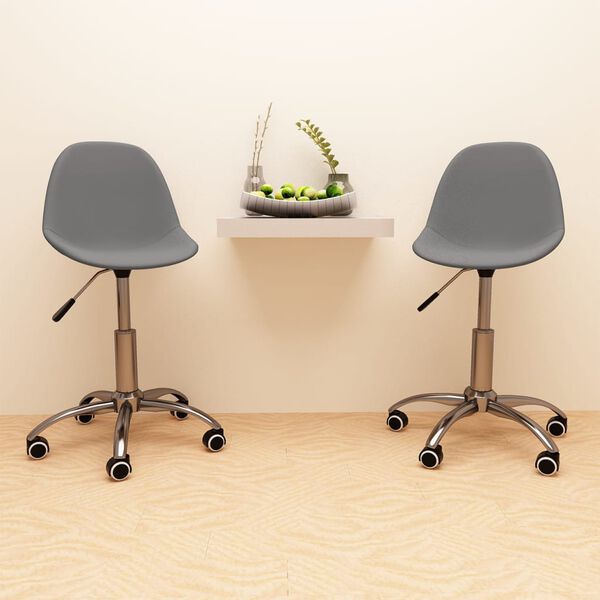 vidaXL Sillas de comedor giratorias 2 unidades tela gris claro