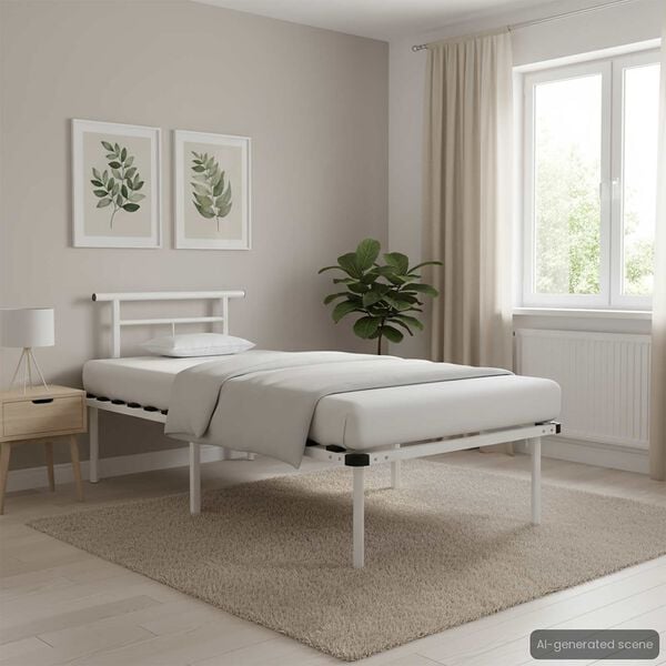 vidaXL Estructura de cama sin colchón metal blanco 90x200 cm