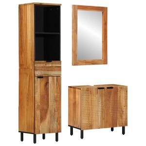 vidaXL Juego de Muebles de Ba&ntilde;o 3 uds. Natural 38 x 33 x 160 cm