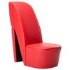 vidaXL Sill&oacute;n con forma de zapato de tac&oacute;n cuero sint&eacute;tico rojo