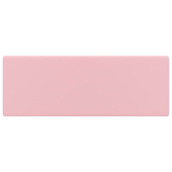 vidaXL Lavabo lujoso cuadrado rebosadero cer&aacute;mica rosa mate 41x41 cm