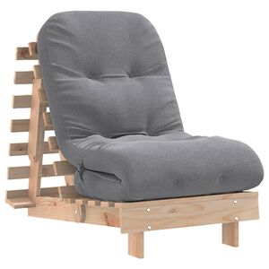 vidaXL Fut&oacute;n sof&aacute; cama con colch&oacute;n madera maciza de pino 60x206x11 cm