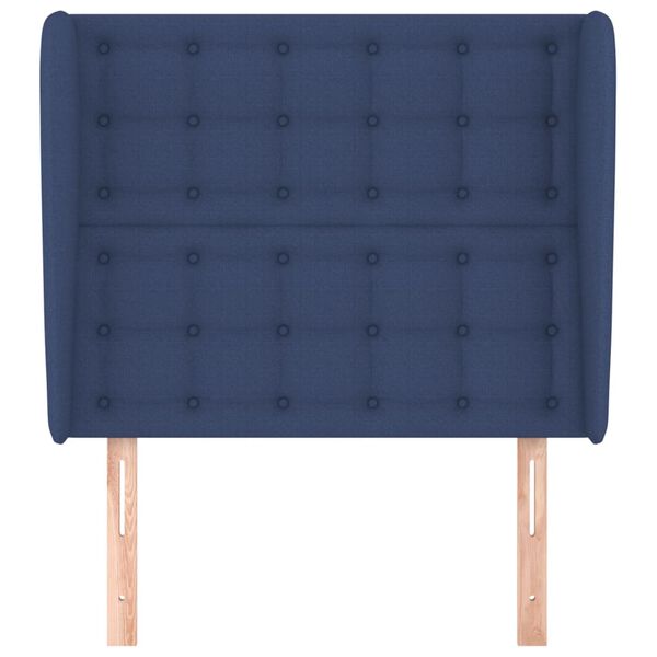 vidaXL Cabecero con orejas de tela azul 93x23x118/128 cm