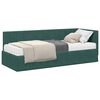 vidaXL Estructura de Cama Esquina con Colch&oacute;n 2 uds. Verde oscuro