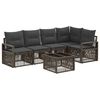 vidaXL Conjunto de sof&aacute;s de jard&iacute;n 6 uds. Gris rat&aacute;n sint&eacute;tico