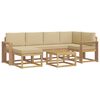 vidaXL Conjunto de sof&aacute;s de exterior con coj&iacute;n 7 pcs y Beige