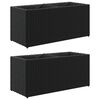vidaXL Jardineras con 2 maceteros 2 uds rat&aacute;n PE negro 72x30x32 cm