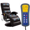 vidaXL Sill&oacute;n de masaje reclinable para TV cuero sint&eacute;tico marr&oacute;n
