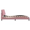 vidaXL Estructura de cama sin colch&oacute;n terciopelo rosa 140x190 cm