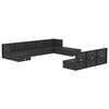 vidaXL Set muebles de jard&iacute;n 11 pzas y cojines rat&aacute;n sint&eacute;tico negro