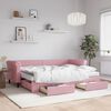 vidaXL Sof&aacute; cama nido con cajones terciopelo rosa 80x200 cm