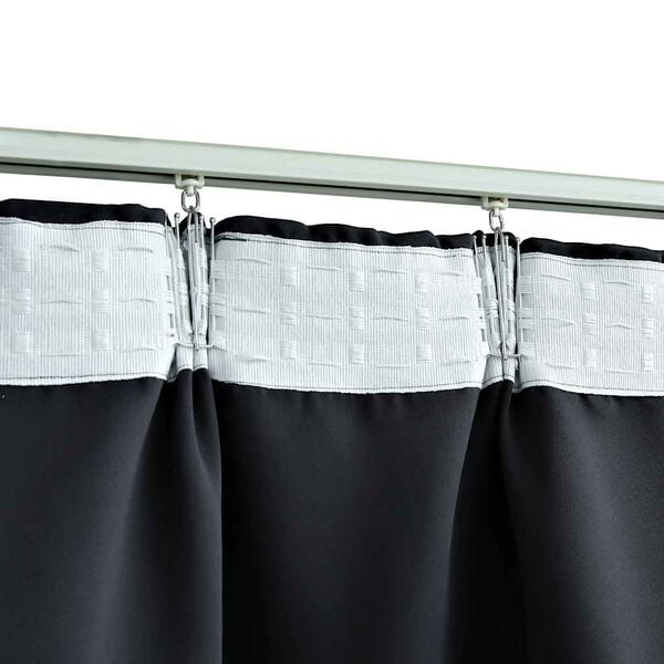 vidaXL Cortinas opacas con ganchos 2 piezas negro 140x225 cm