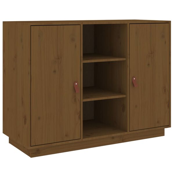 vidaXL Aparador de madera maciza de pino marr&oacute;n miel 100x40x75 cm