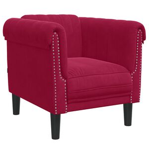 vidaXL Sill&oacute;n de terciopelo rojo tinto