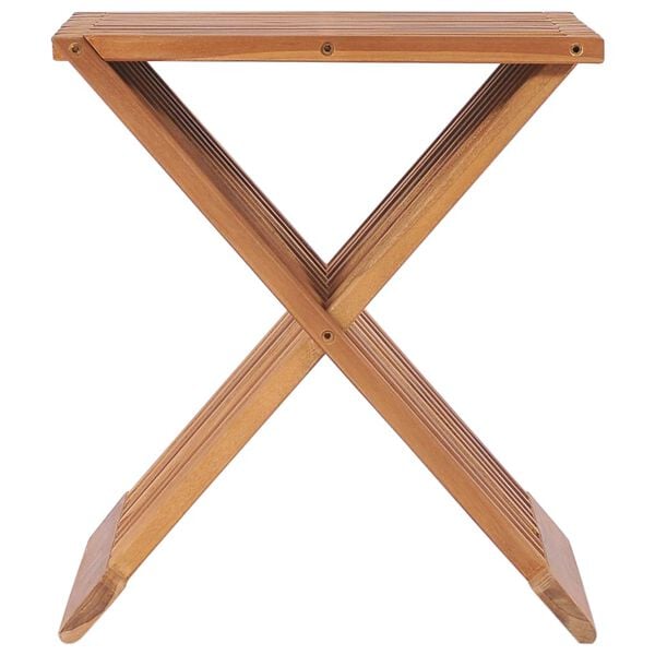 vidaXL Taburete plegable de madera maciza de teca 40x32x45 cm