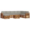 vidaXL Conjunto de sof&aacute;s de exterior 9 uds. Gris Natural y Claro