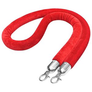vidaXL Cuerda para poste de control de masas terciopelo rojo plateado