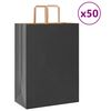 vidaXL Bolsas de papel con asas 50 uds negra 32x17x44 cm