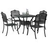 vidaXL Conjunto de mesa de jard&iacute;n 5 pcs Negro Aluminio fundido
