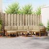 vidaXL Conjunto de sof&aacute;s de exterior con coj&iacute;n 9 pcs Natural y Beige
