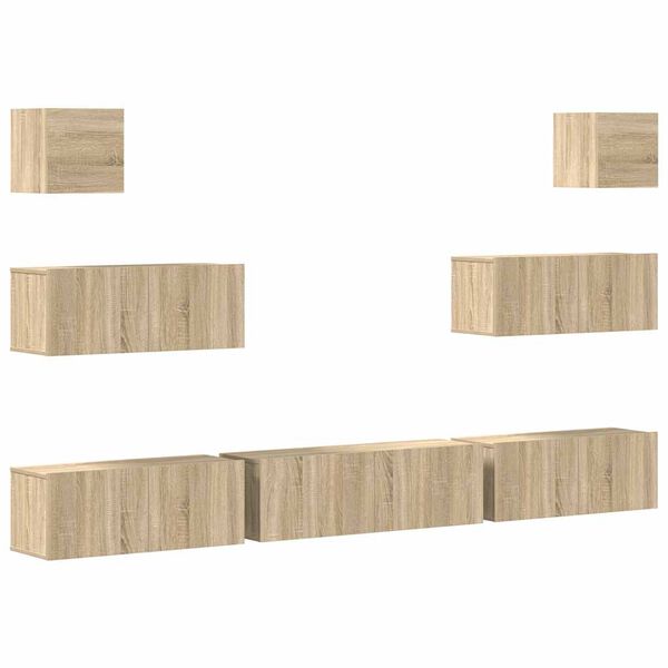 vidaXL Set de muebles para TV 7 pzas madera contrachapada roble Sonoma
