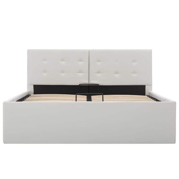 vidaXL Cama canap&eacute; hidr&aacute;ulica sin colch&oacute;n blanco 120x200 cm