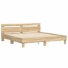 vidaXL Cama con cabecero madera de ingenier&iacute;a roble Sonoma 160x200 cm