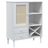 vidaXL Aparador alto SENJA aspecto de rat&aacute;n madera blanco 90x40x112 cm