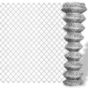 vidaXL Valla de tela met&aacute;lica acero galvanizado plateado 25x1 m