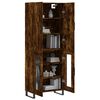 vidaXL Aparador alto madera contrachapada roble ahumado 69,5x34x180 cm