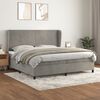 vidaXL Cama box spring con colch&oacute;n terciopelo gris claro 200x200 cm