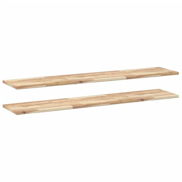 vidaXL Estantes flotantes 2 uds madera acacia sin tratar 120x30x2 cm