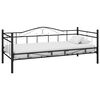 vidaXL Sof&aacute; cama con colch&oacute;n de metal negra 90x200 cm